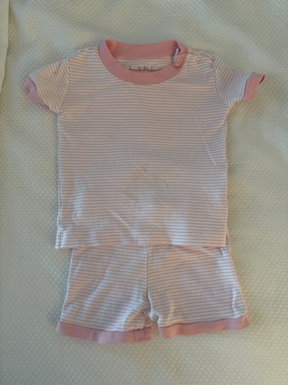 LAKE Pink Striped Short Pajama Set
